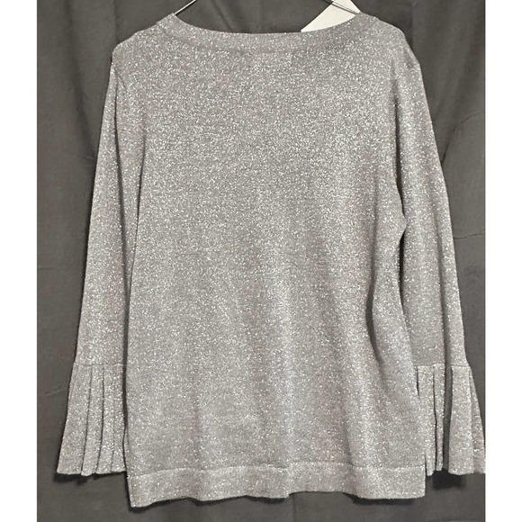 Melissa Paige Silver Metallic Shimmery Silver Top Sz M - Picture 5 of 9